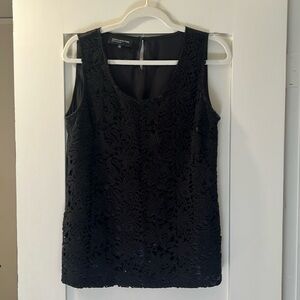 Jones New York Black Lace Tank Top Blouse Size 8